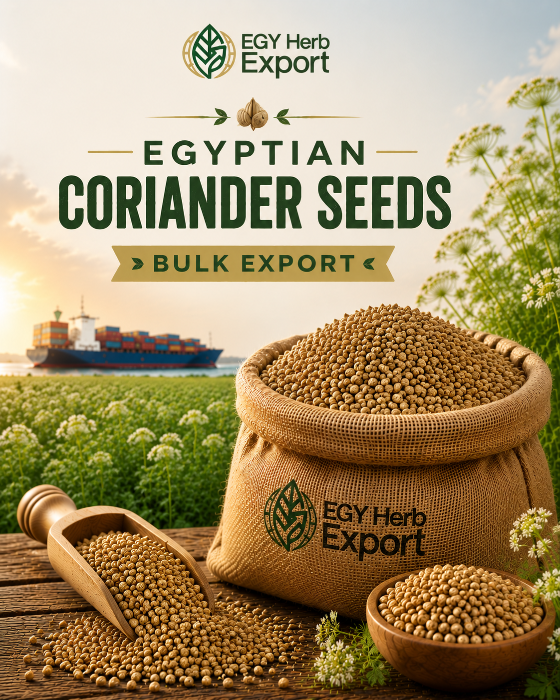  Egyptian Coriander Seeds Bulk Export
