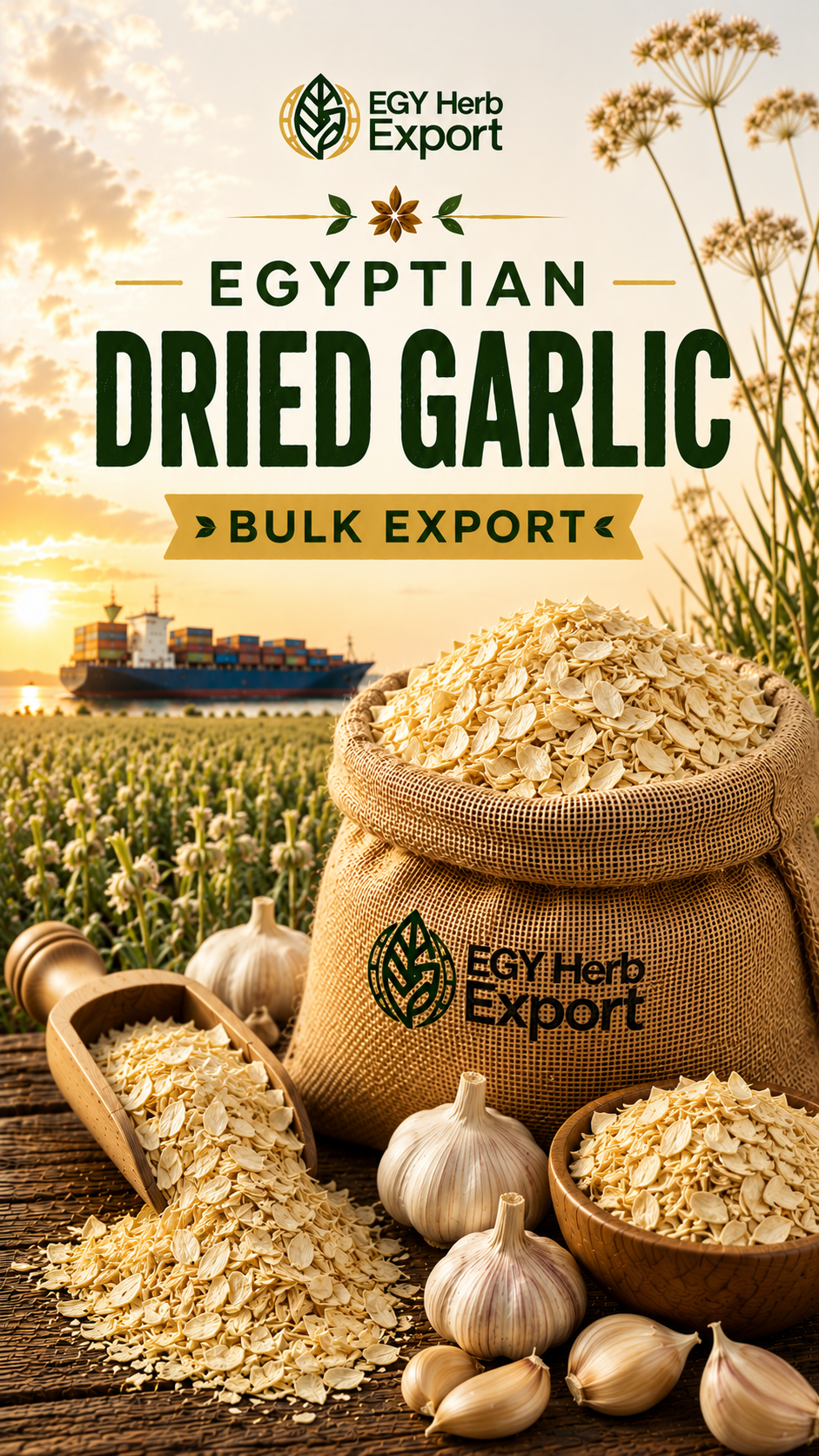 Egyptian Dried Garlic Bulk Export